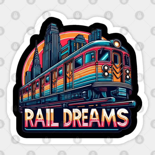 Subway Train, Rail Dreams Sticker by Vehicles-Art